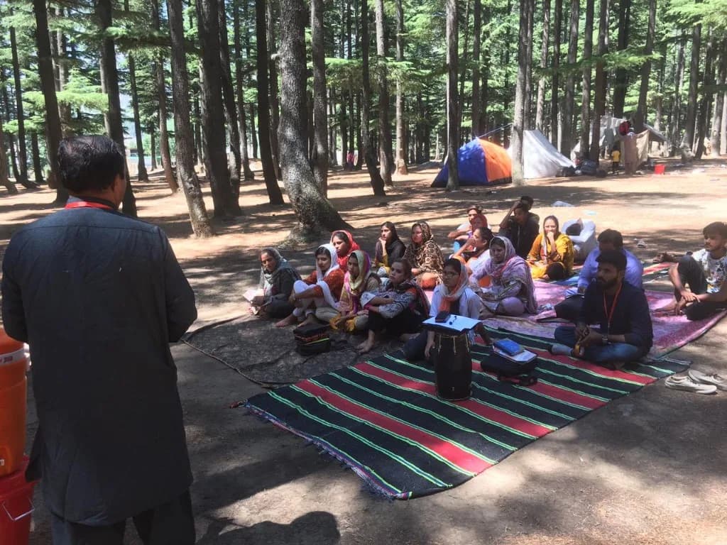 Faith and hope gathering outdoors